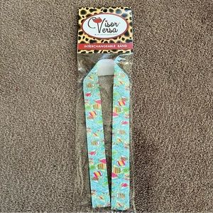 NWT Visor Versa Multicolored Sailboat Print Interchangeable Visor Band